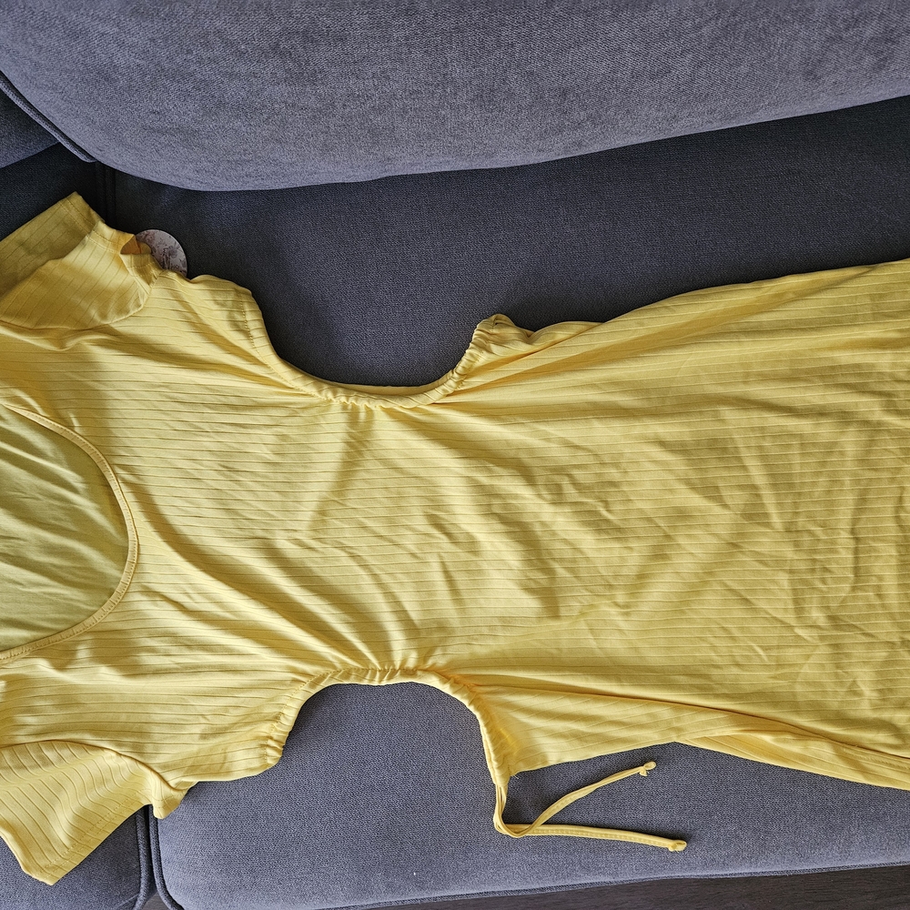 Yellow Ruched Dress